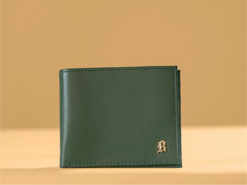 Green Leather Wallet Mens